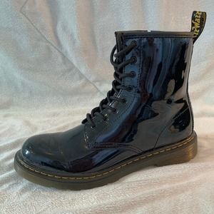 Dr. Martens Black Patent Combat Boots